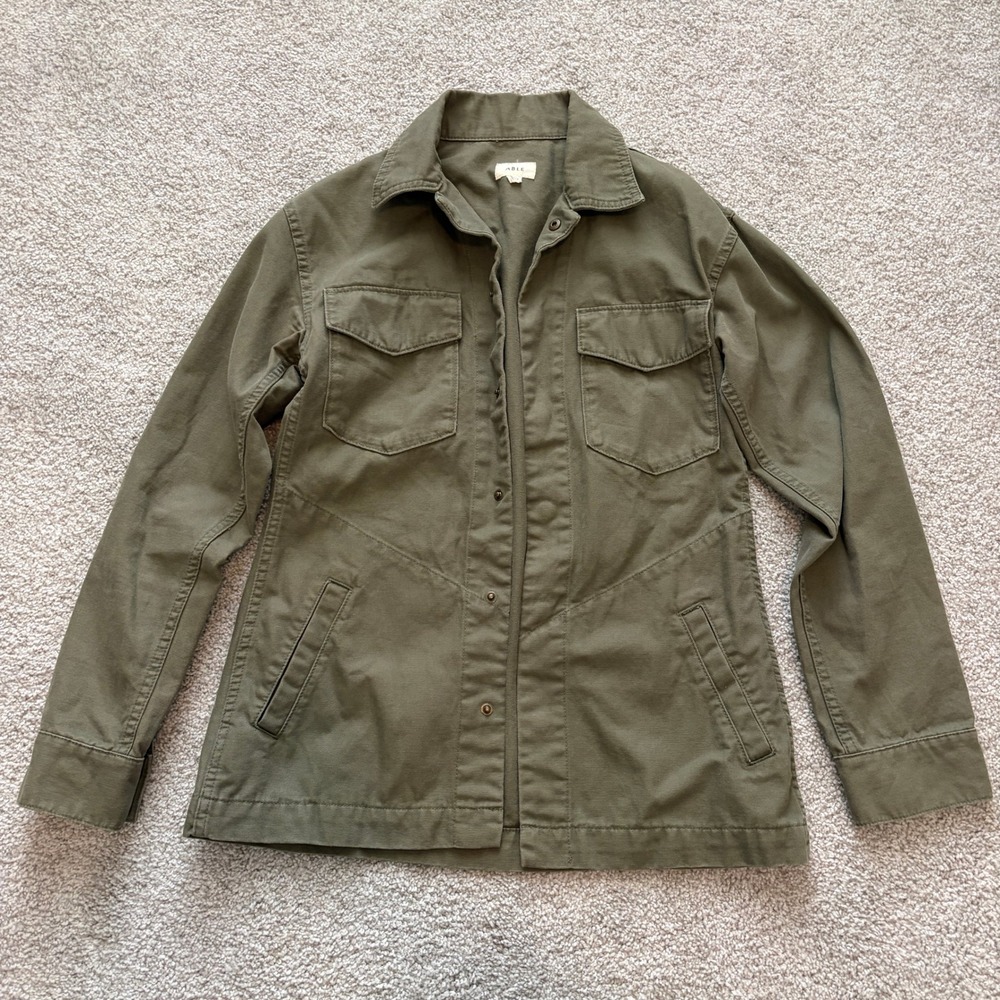 ABLE Lucia‎ Military Jacket Womens XS Green Canvas Chore Coat Utility